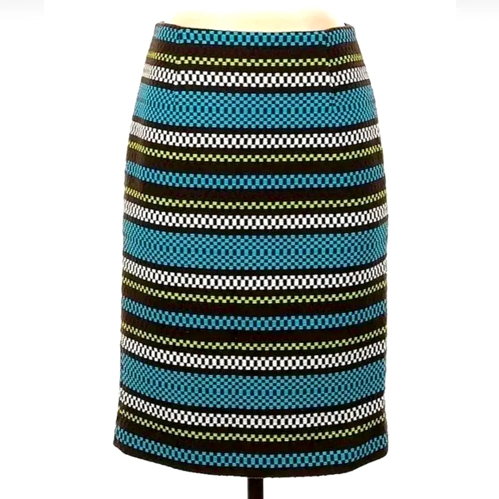 WORTH New York Woven Multi Color Lined Pencil Skirt - Size 0 Textured Tweed